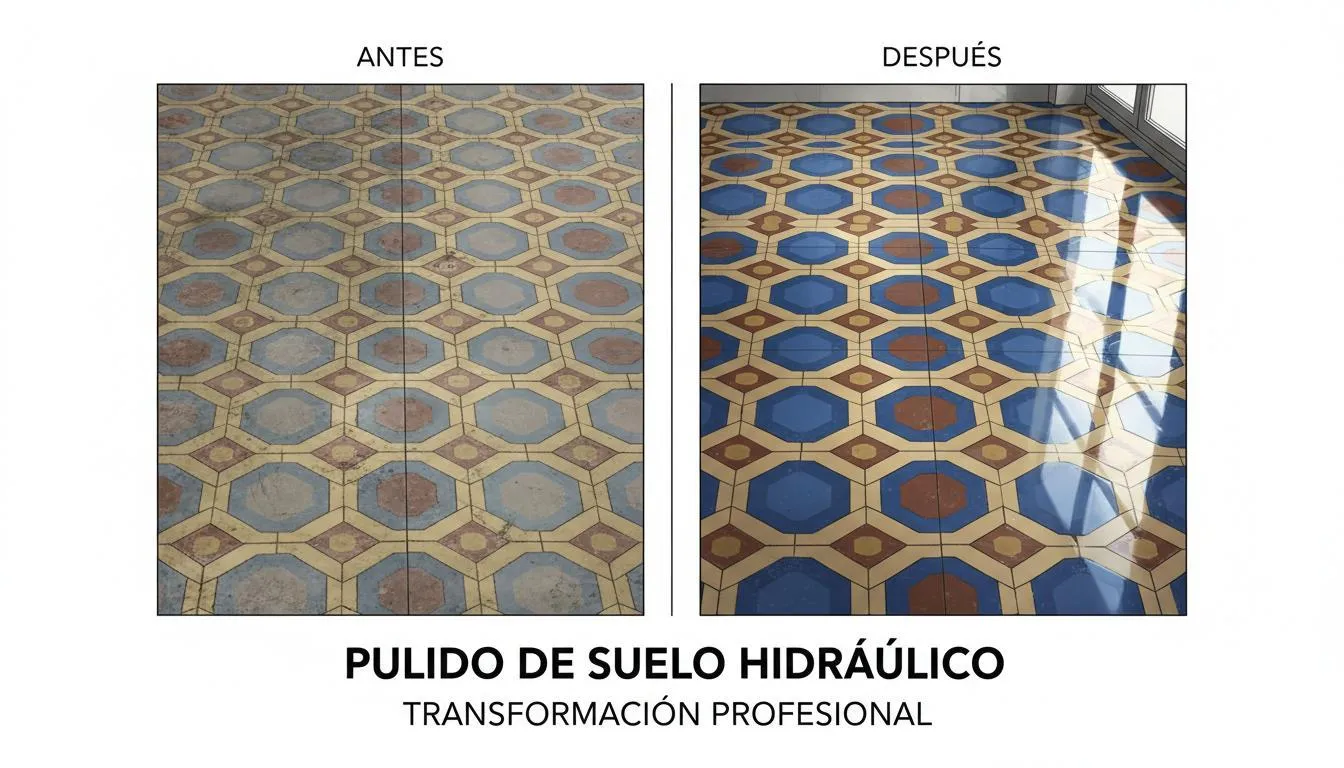 Resultados antes y después de pulir el suelo